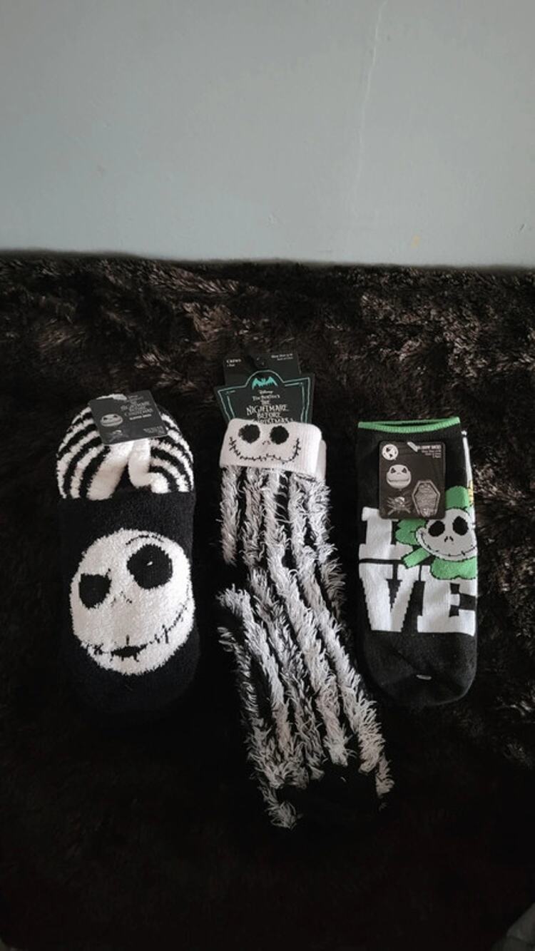 NWT Disney The Nightmare Before Christmas sock lot featuring Jack Skellington.
